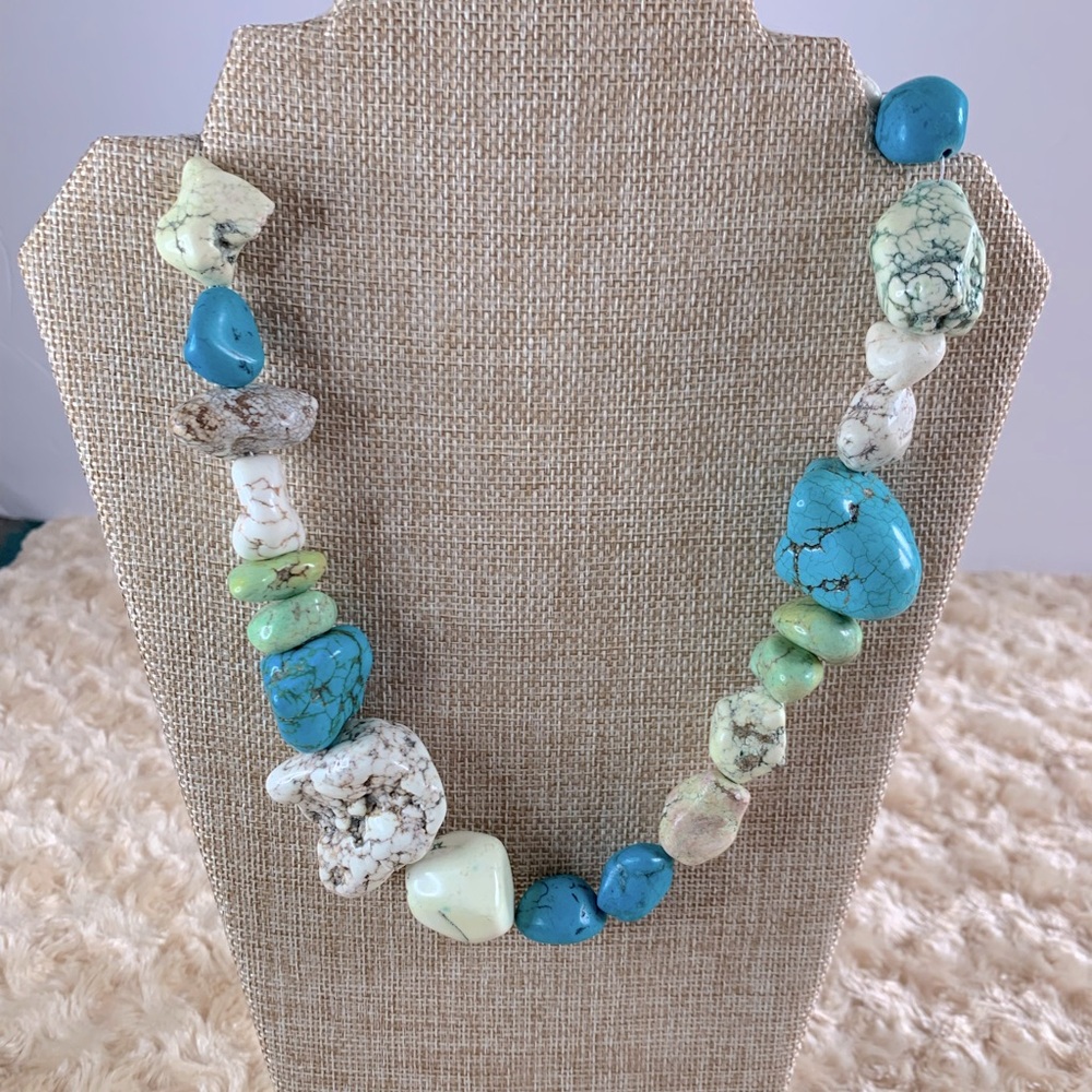 Turquoise Chunky Stone Statement Necklace